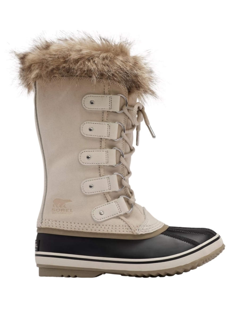 Womens Sorel Joan of arctic taupe fur lined size 5